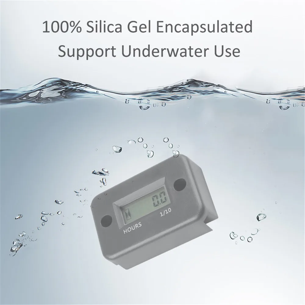 عداد LCD لقياس الساعة الرقمي عالي الدقة للدراجات النارية ATV مولد قارب الثلج دراجة السيارة 2025