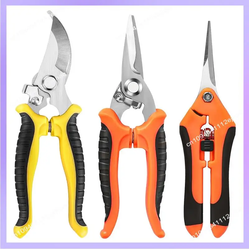 N83R 3 Pack Garden Pruning Shears, Stainless Steel Garden Shears, Gardening Shears, Gardening Scissors, Garden Scissors Easy To