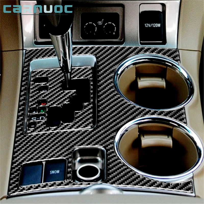 

For Toyota Highlander 2008 2009 2010 2011 2012 2013 Carbon Fiber Gearshift Control Panel Stickers Car Interior Accessories