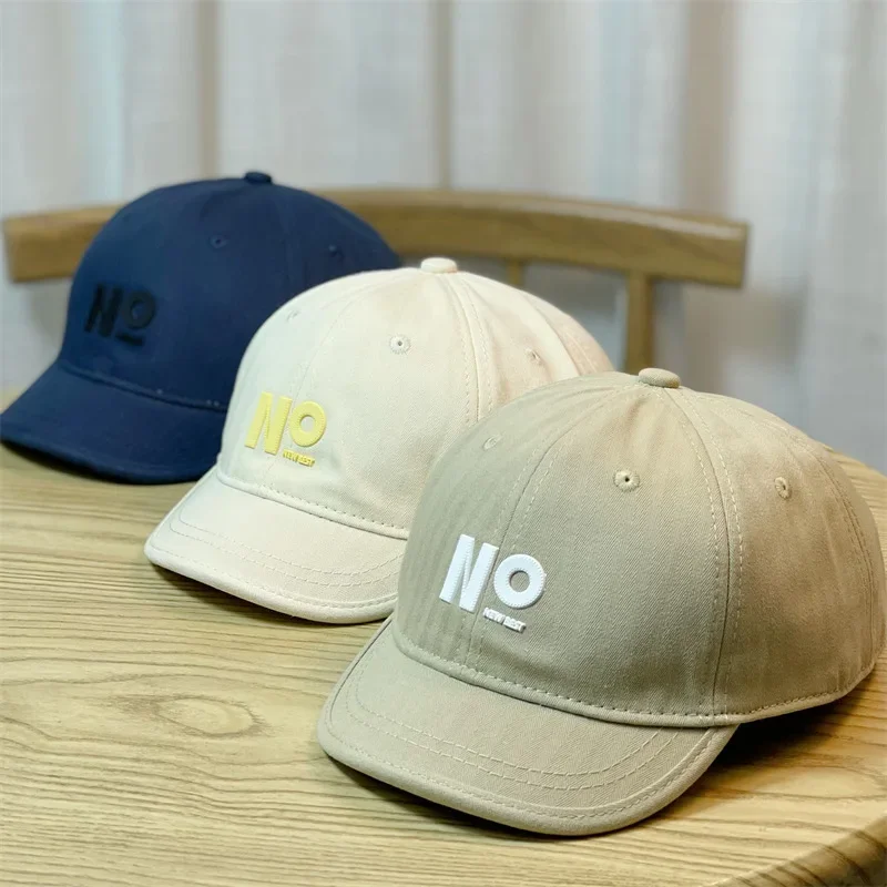 Men's Women's Spring Summer Short Visor Baseball Cap NO Silicone Label Soft Top Fashion Korean Style