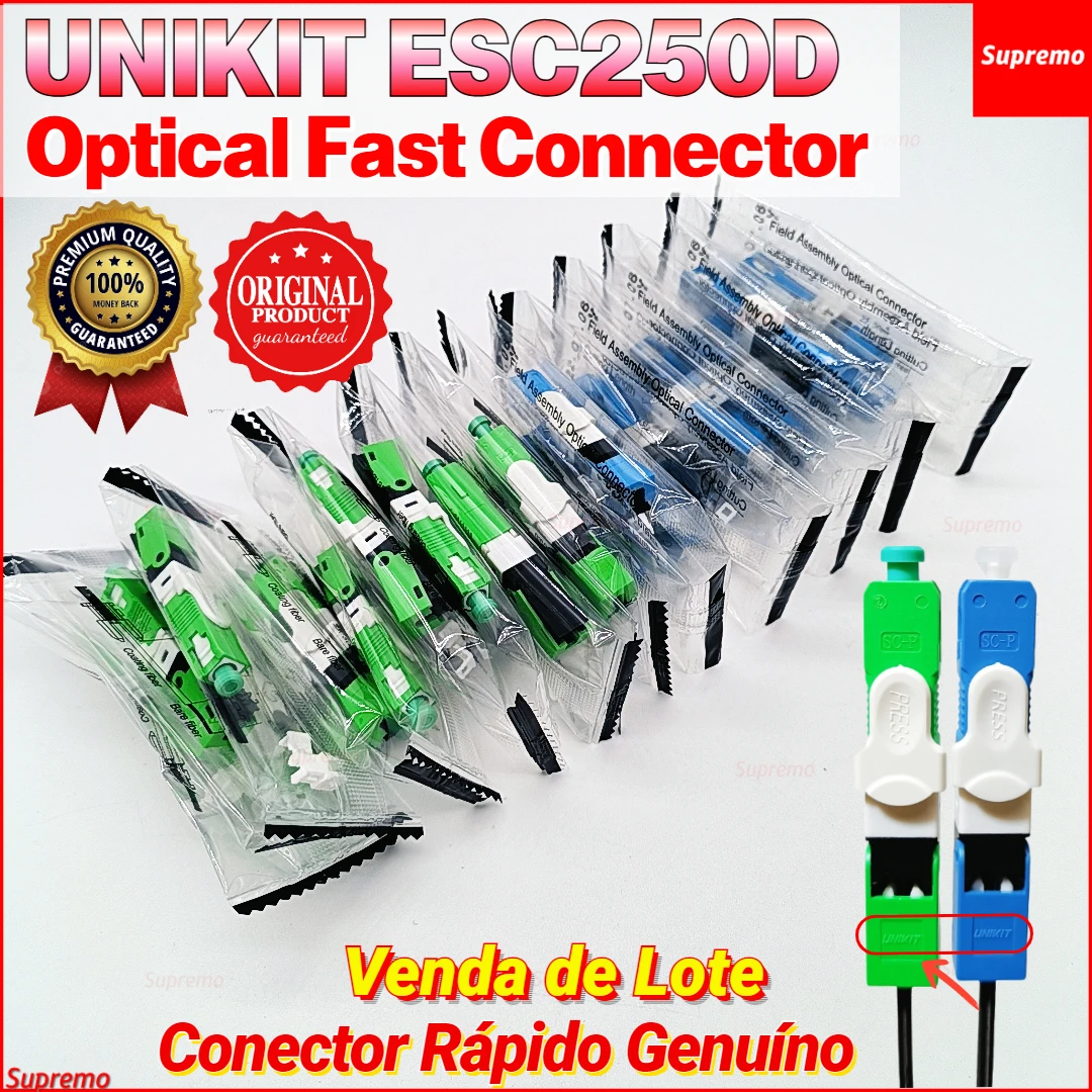 

100/300pcs SC/APC SC/UPC UNIKIT ESC250D SC APC SC UPC Optic Fiber Quick Connector FTTH SC Single Mode Optic Fast Flange