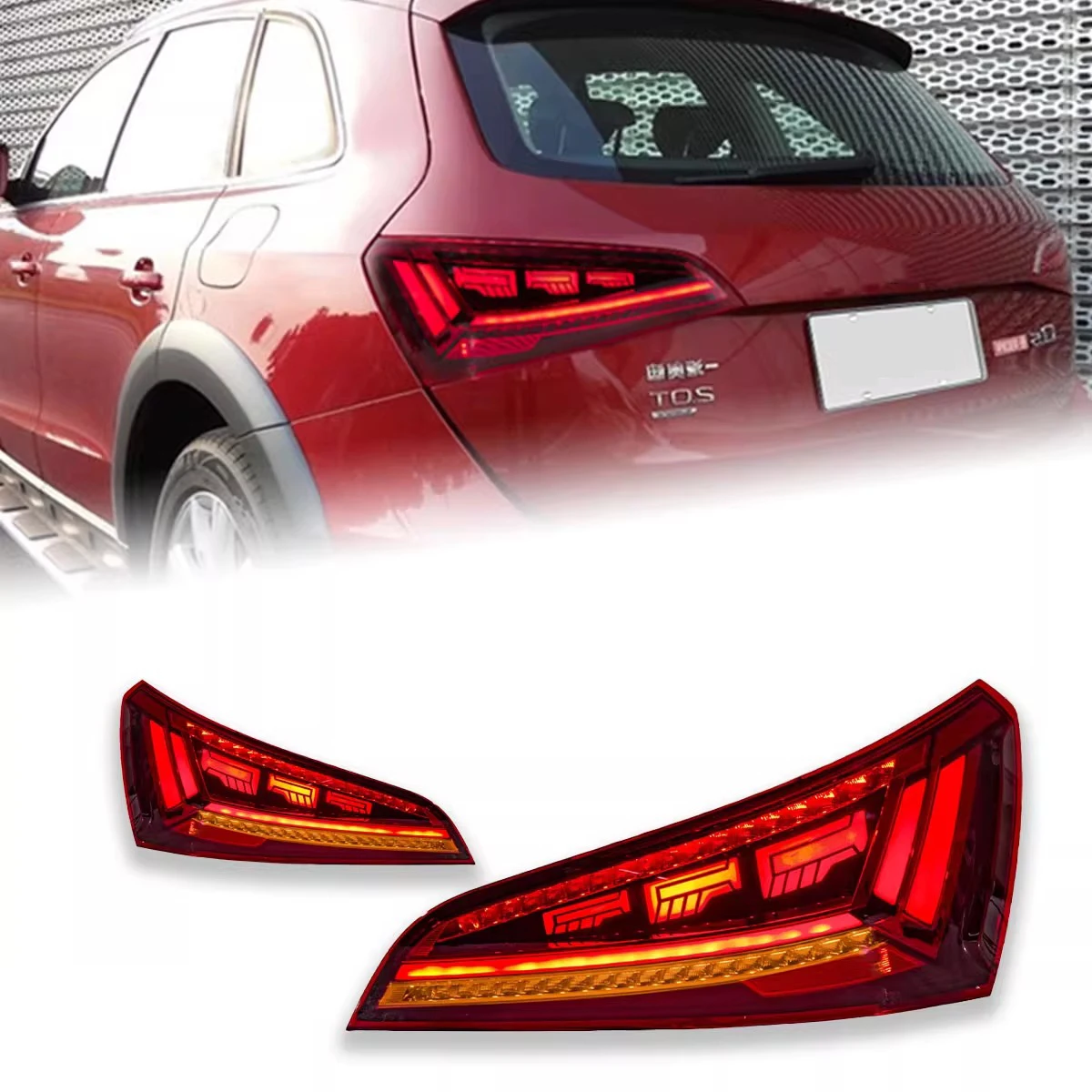 

2PCS Car Styling Tail Lamp for Audi Q5 Tail Lights 2008-2018 RSQ5 LED Tail Light Rear Lamp turn Signal Dynamic DRL Accessories