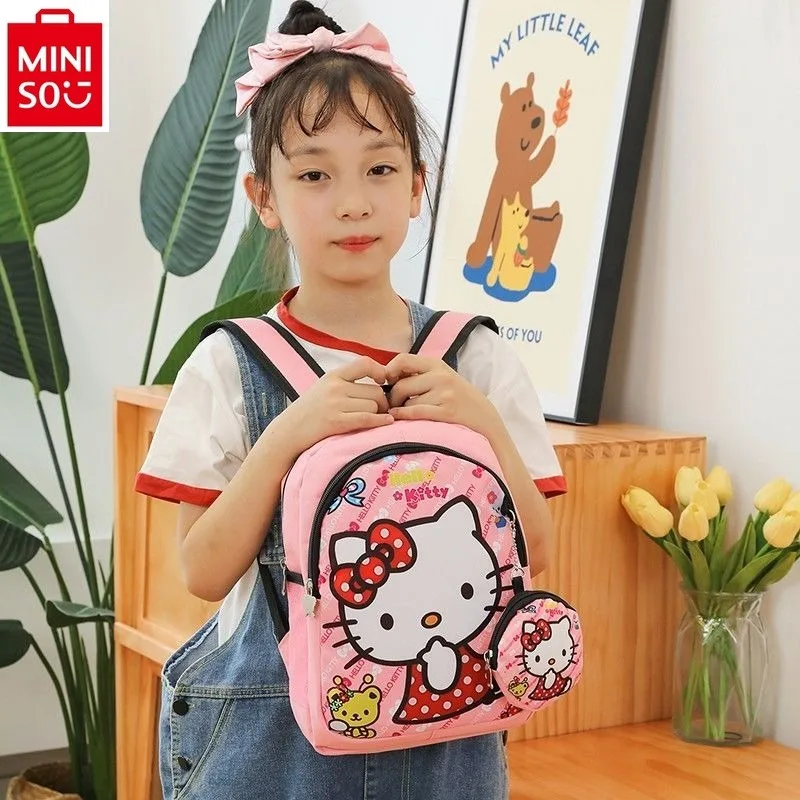 MINISO Trendy New Cartoon Hello Kitty Printed Lightweight and Comfortable Shoulder Strap Student Fashion Backpack