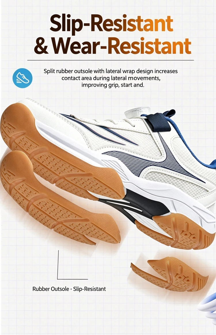 Atmungsaktive Tischtennisschuhe für Kinder Leichte Rutschfeste Outdoor-Badmintonsneaker Sporttrainingsschuhe für Jungen – Detail 5