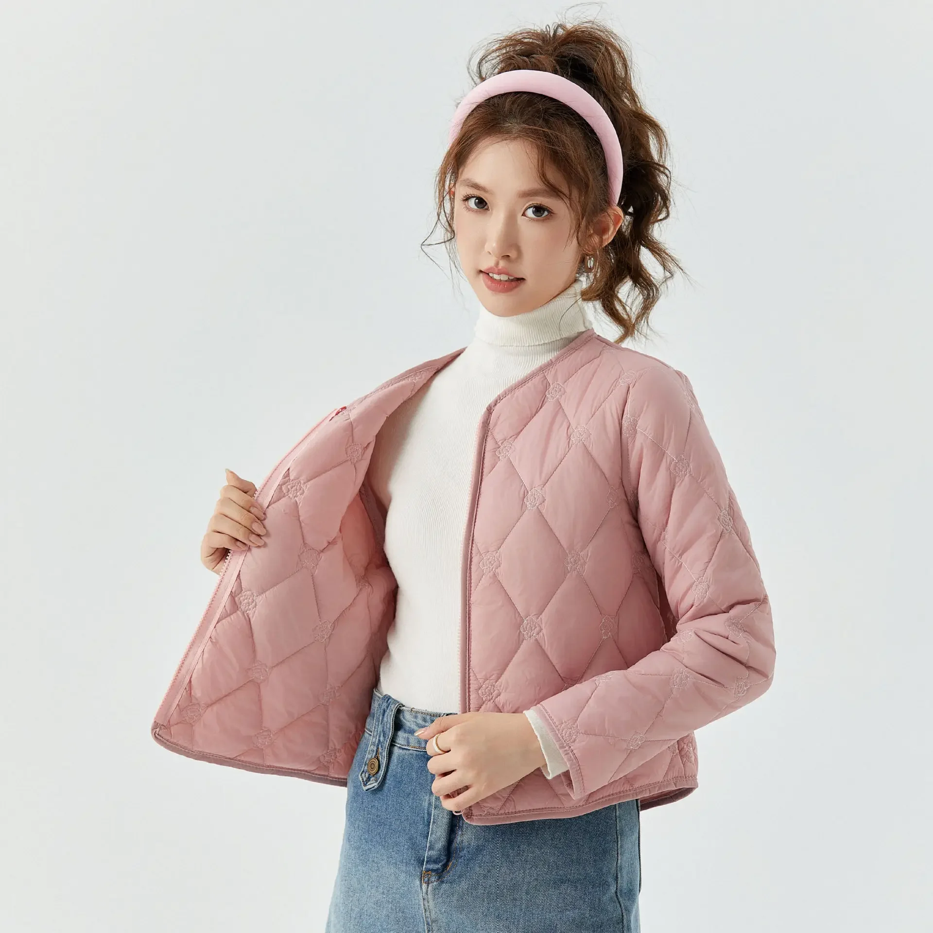 Parkas Women Short Coats Jackets Full Sleeve Round Neck Thick Warm Y2k Streetwear Elegant Jacket Work Casual Coat Autumn Winter