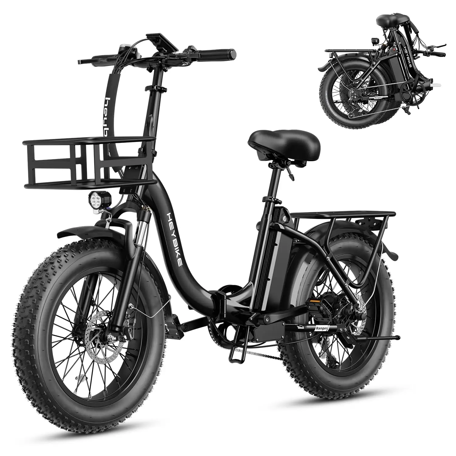 Ranger 2.0 Foldable Electric Bike for Adults,【1400W Peak Motor, 28+ MPH, 65 Miles Range】 20"×4 Fat Tire All-Terrain Ebik image 3