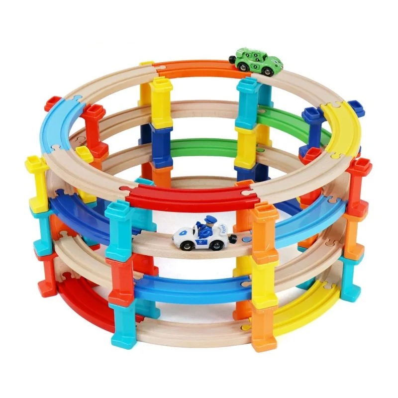 DIY Wooden Train Railway Set Toy Educational Toy Railway Set Wooden Train Tracks Accessories Halloween Christmas gift