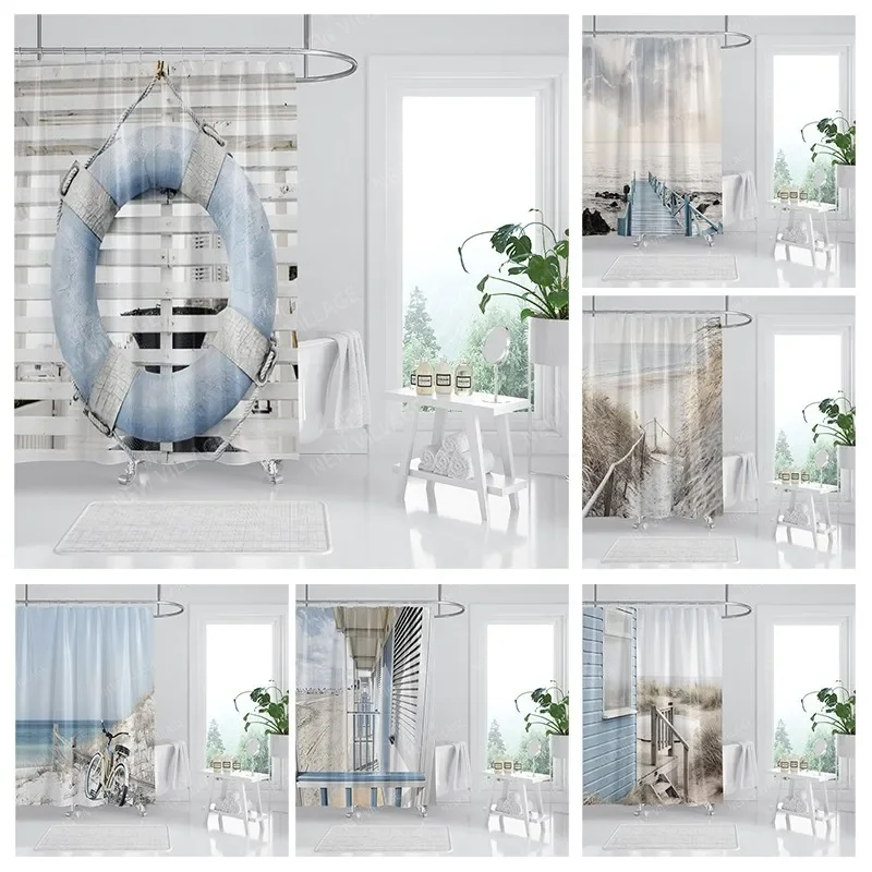 Waterproof fabric shower curtains Bathroom curtain accessories 180x200 Bath curtain for shower 240*200 nordic boho decoration