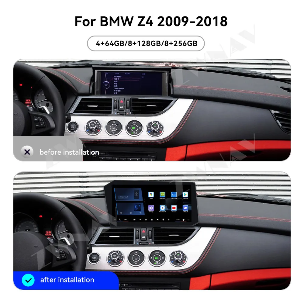 12.9 Inch Diamond-Shaped Screen For BMW Z4 2009-2018 Android14 GPS Navigation WIFI 4G BT Carplay Car Multimedia Player Head Unit