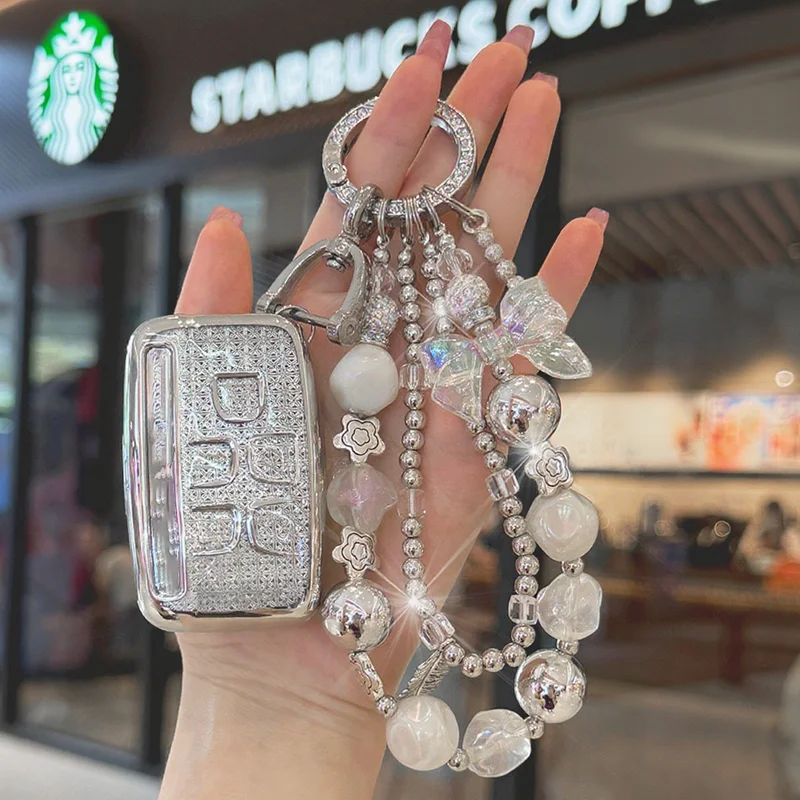 White Diamond TPU for Land Rover Range Rover Sport Evoque Freelander for Jaguar XF XJ XE XJL XF Remote Car Key Case Cover Fob