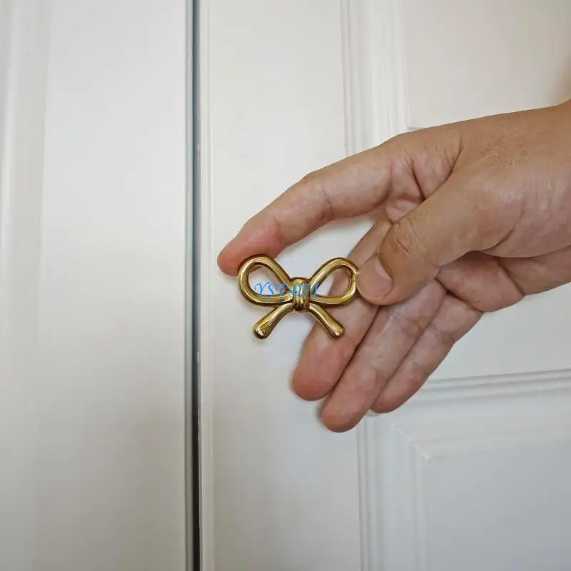 E15A Bowknot Metal Cabinet Drawer Handle Furniture Decorative Handle Cupboard Pulls Furniture Decoration Hardware