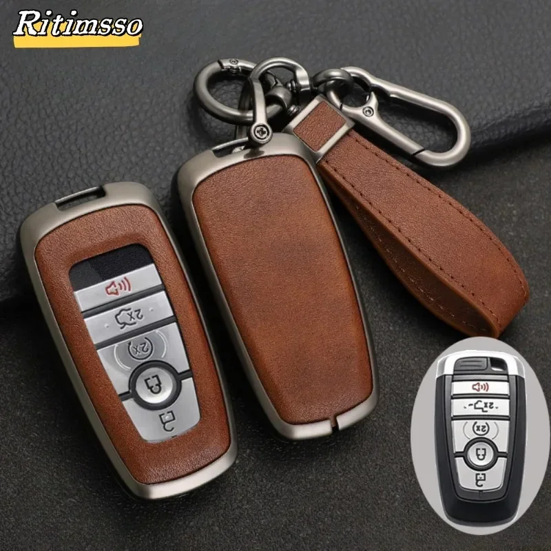 Zinc Alloy +Tpu Car Remote Key Case Cover Protector For Ford Raptor F150 Explorer Mustang Fusion Escape F250 F350 F450 RAPTOR