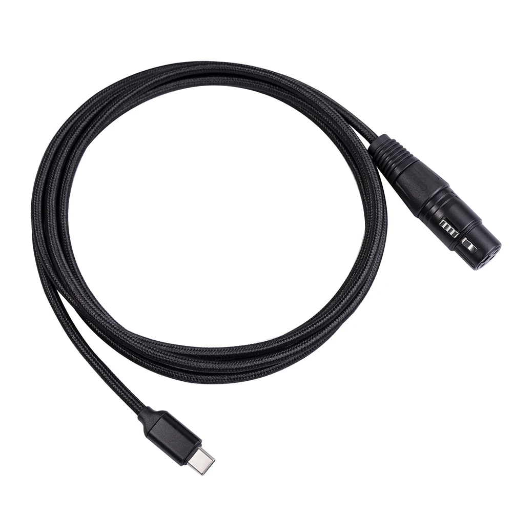 USB C/Type-C To XLR 3 Pin Microphone Audio Cable Male To Female Mic Adapter Cord