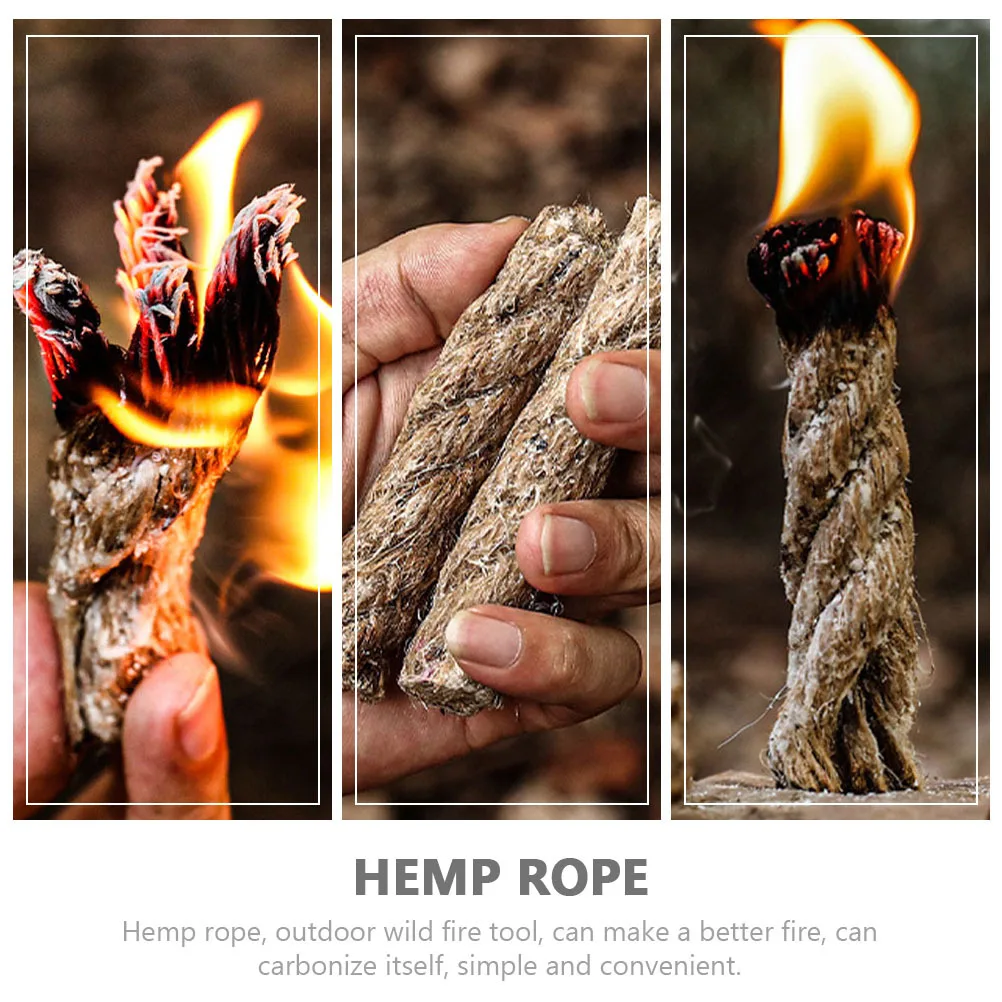 

10pcs Starter Ropes Outdoor Ignition Cords Survival Tools Camping Fire Lighter Hemp Rope Wick Durable Wick Cord