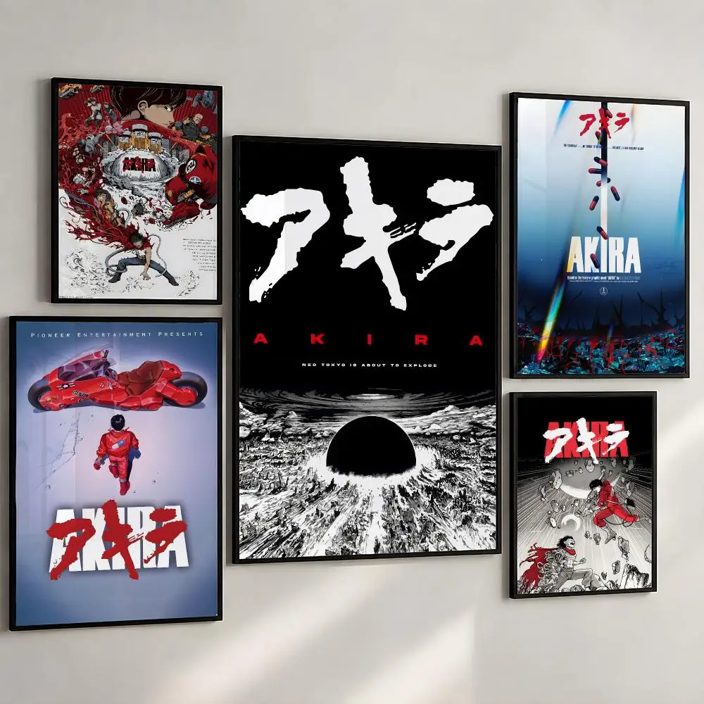 Anime AKIRA Cyberpunk Kaneda Neo Tokyo Poster PP Wall Art Print Removable Water-Resistant Home Decor for Bedroom Apartment Gift