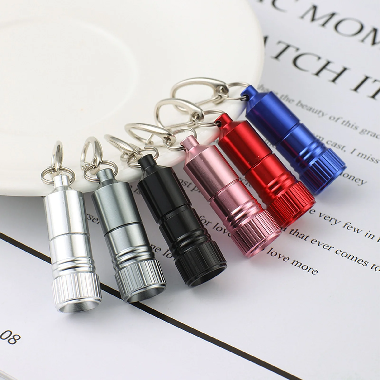  Mini Flashlight Keychain Ring Waterproof Small LED Flashlight Keychain Portable Keychain Light for Camping Holiday Gifts