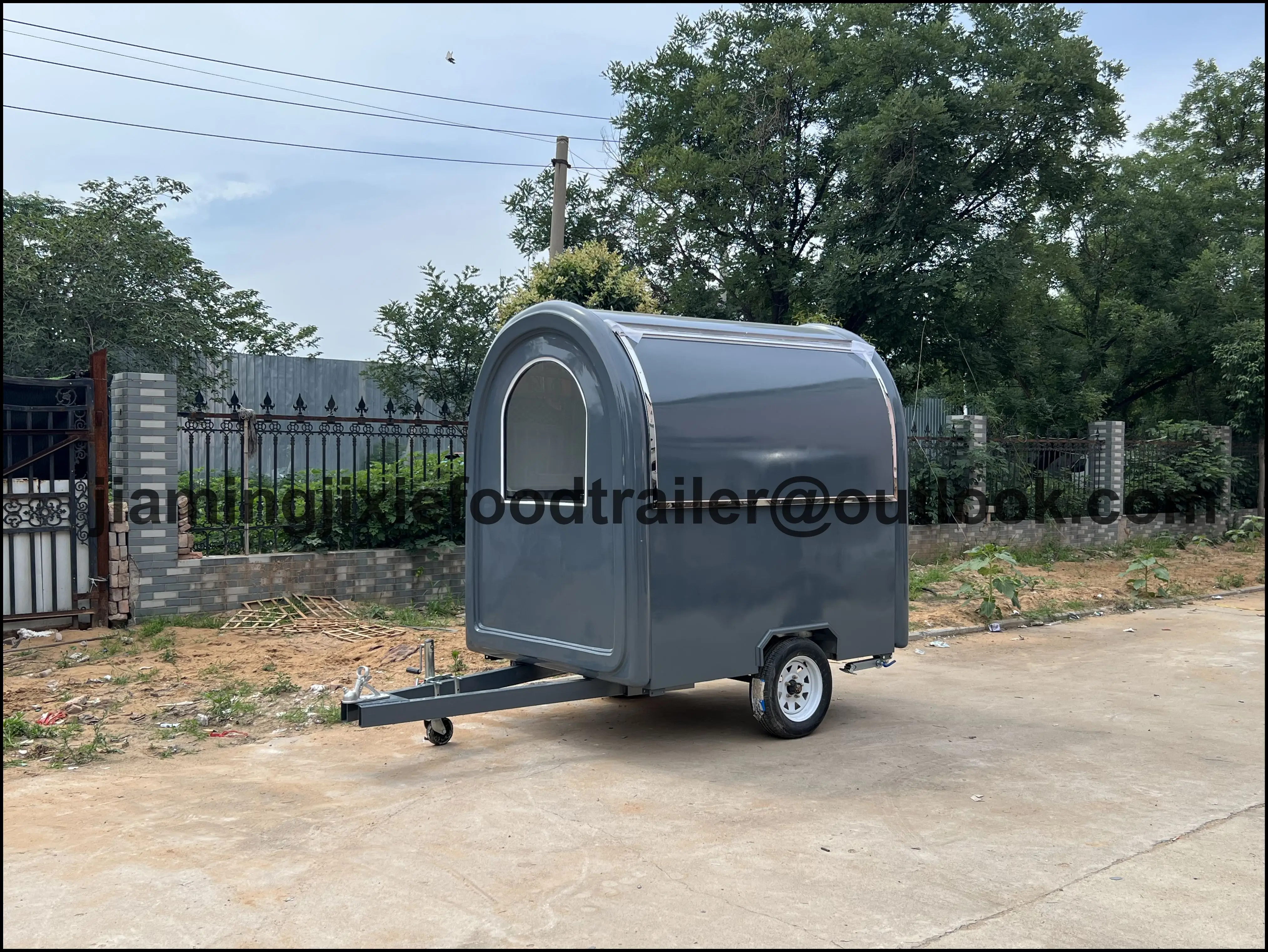 Street Multi-function Mini Round Mobile Coffee Ice Cream Hot Dog Fast Food Cart Trailer for Sale Cheap Price