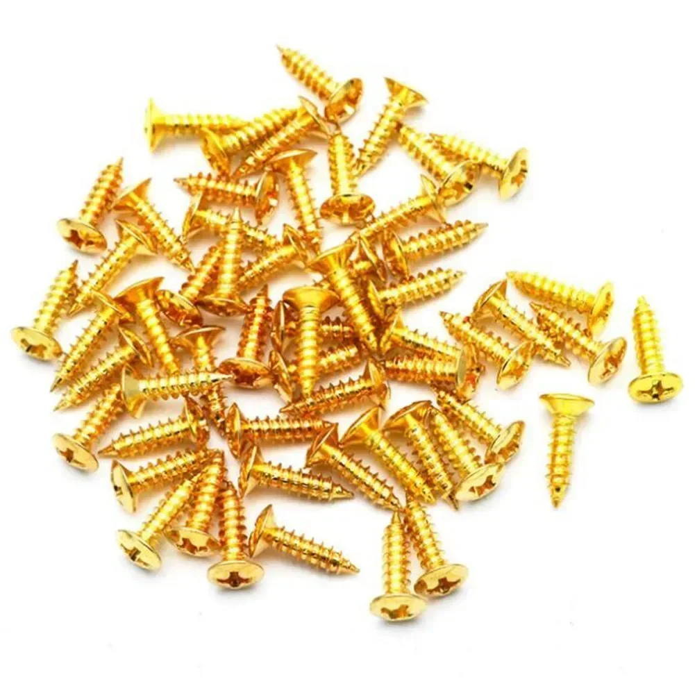 50PCS Guitar Pickguard Scratchplate Screws With Box For ST Electric Bass Guard Scratch Cover Back Plate Mounting 3x12mm Parts