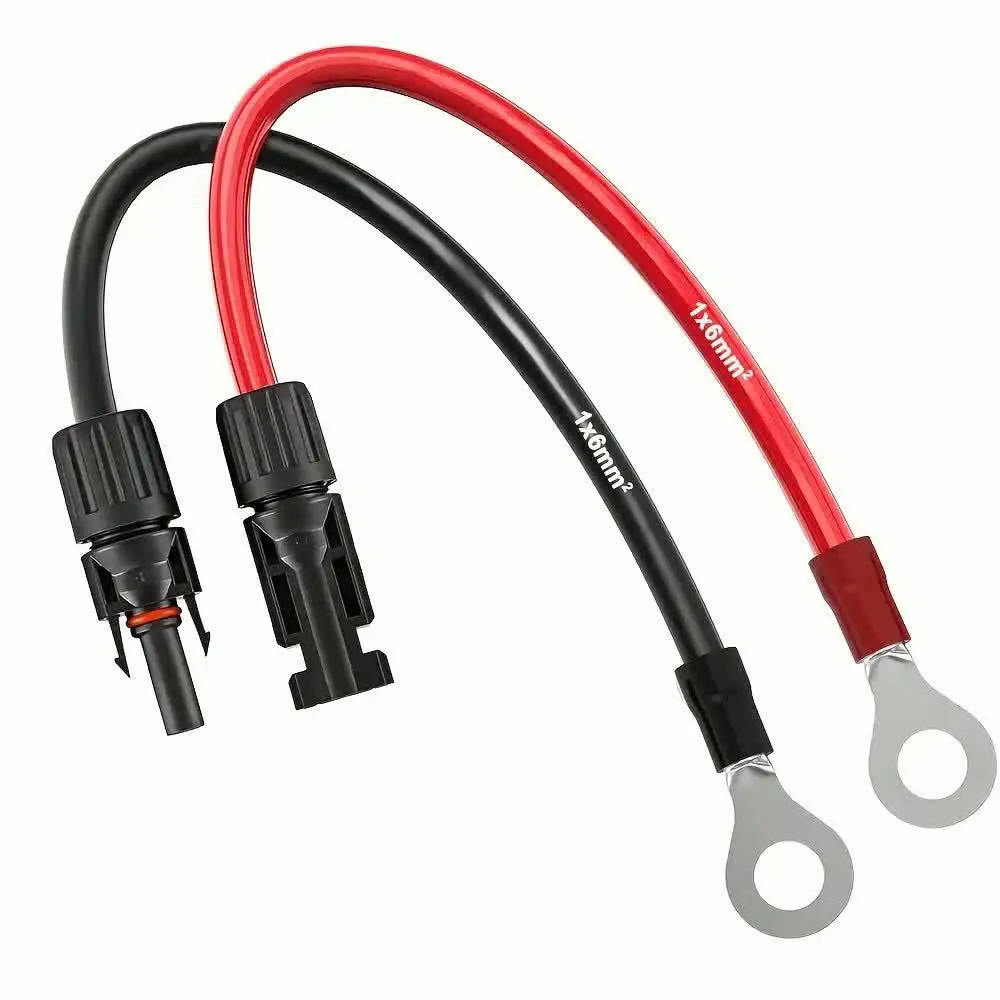 JMUYTOP 10AWG Solarpanel-Anschlusskabel auf O-Ring-Terminal für Solarpanel-Generatoren, Wechselrichter, Batterie, Wohnmobil, 9,8 Zoll/0,8 Fuß