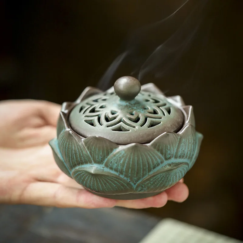 Antique Lotus Ceramic Plate Incense Burner Incense Ware Home Sandalwood Agarwood Zen Incense Ornaments Censer Holder