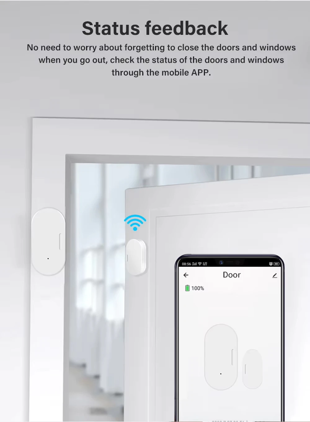 Tuya Zigbee Mini Door Sensor Door Open/Closed Detector Home Alarm Security Protection Smart Life Control Need Zigbee Hub
