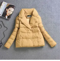 Parka corta ajustada de algodón para mujer, chaqueta, abrigo, ropa, nuevo estilo, otoño, invierno, 2024