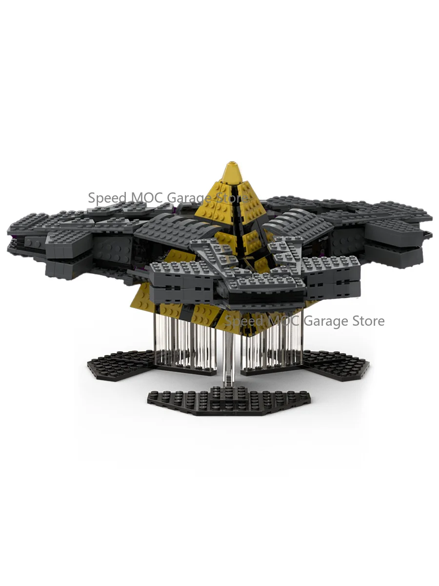 stargate-inspired-alien-battleship-moc-brick-set-sci-fi-hatak-spaceship-with-floating-bracket-diy-aerospace-display-building