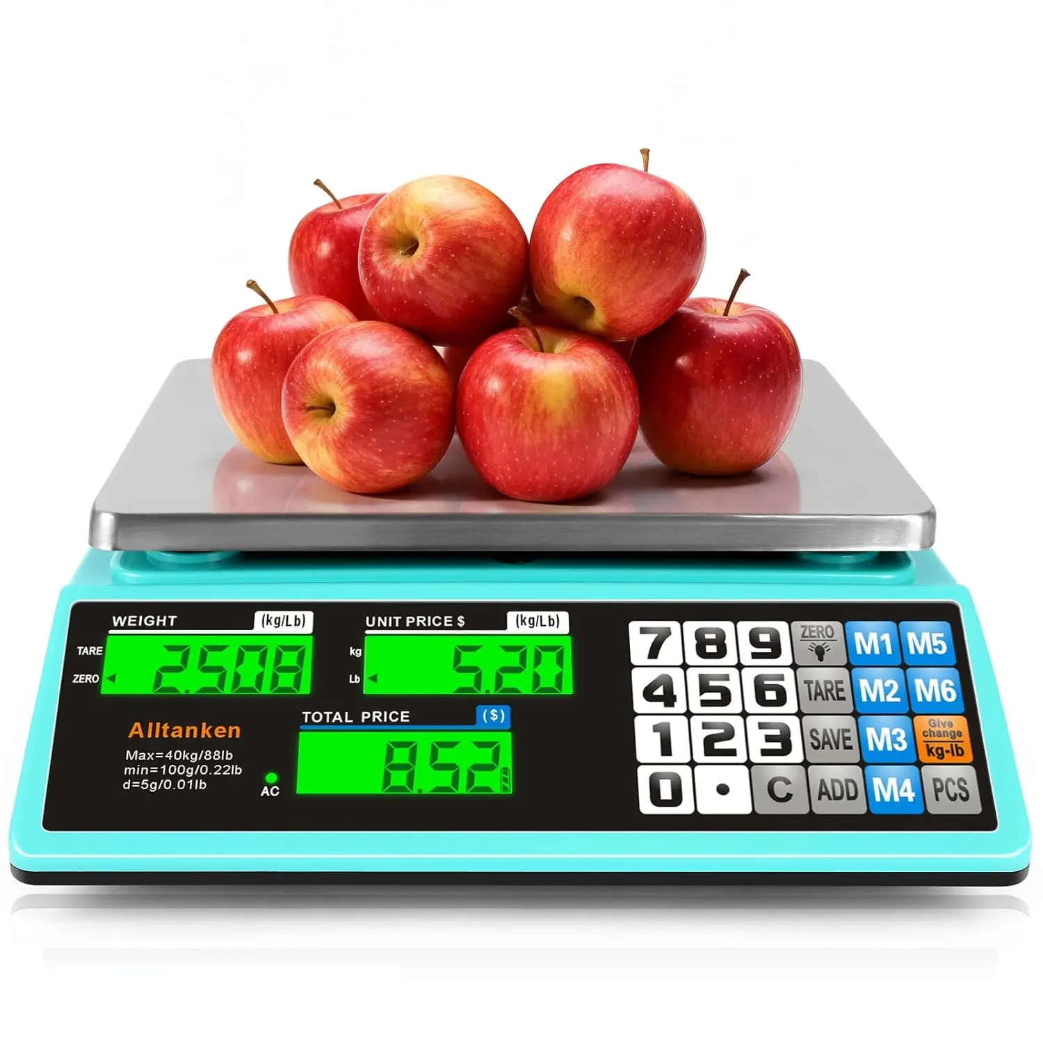 

40kg Commercial Food Scale with Dual LCD, Counting & Pricing for Markets and Stores
