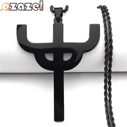 Goth Judas Priest Heavy Metal Band Symbol Necklace for Women Men Stainless Steel Black Color Pendant Neckalces Jewelry N1181S03