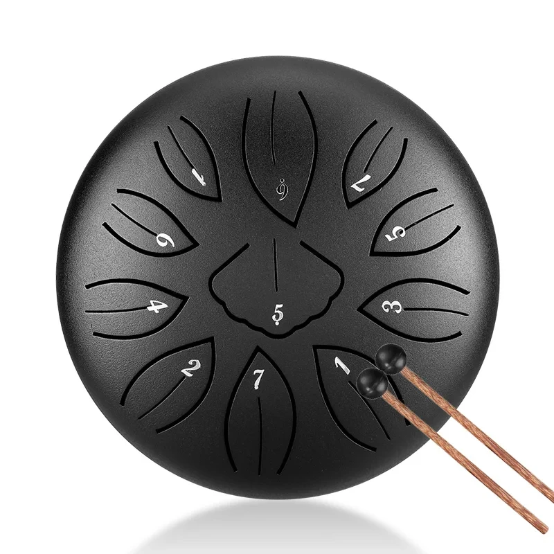 Hluru Steel Tongue Drum 6 Inch 11 Notes Key C5 Key Drums Ethereal Glucophone Hand Pan Drum Musical Instruments view 3