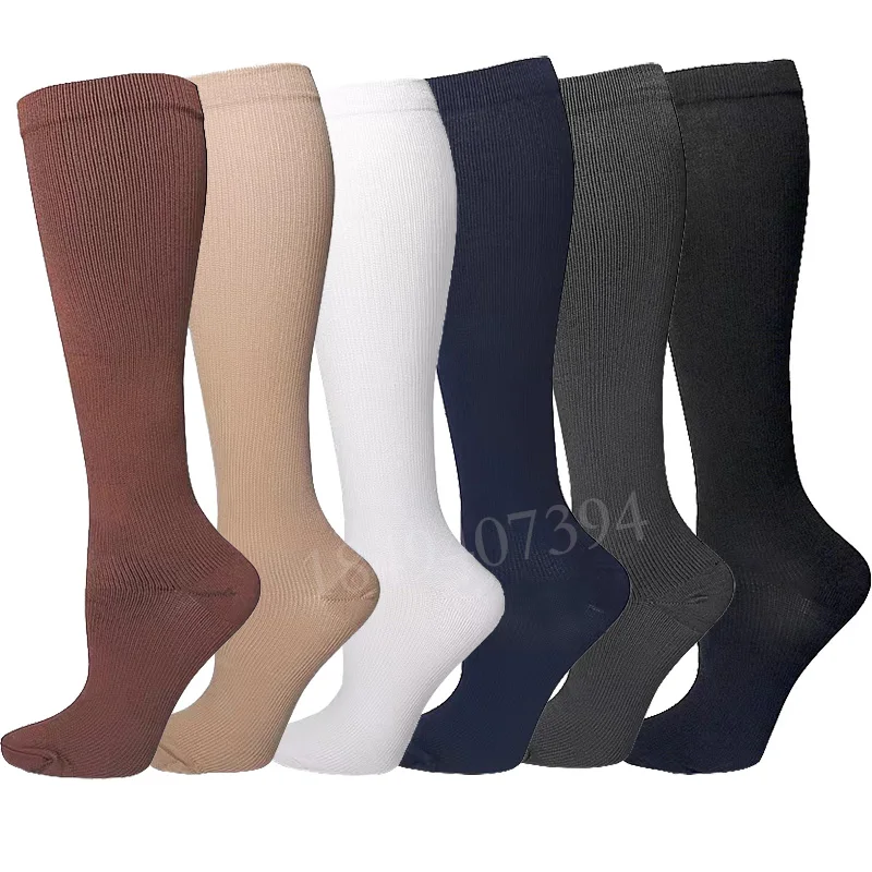 7 Pairs Lot Pack Women Men Compression Socks Stockings Elastic Sports Beautiful Leg Running Nurse Climbing Cycling Socks Black