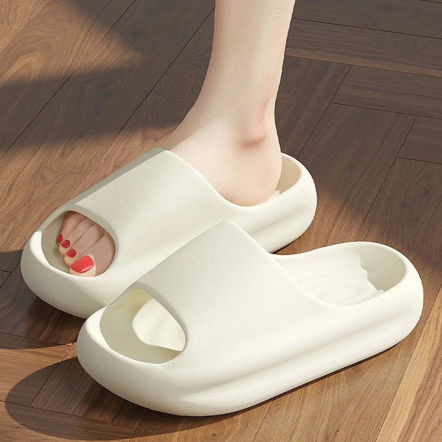 

Summer Thick Platform Slippers Women Indoor Thick Sole Slippers Men Outdoor Slides Bathroom Non Slip Couples Soft Beach Sandals