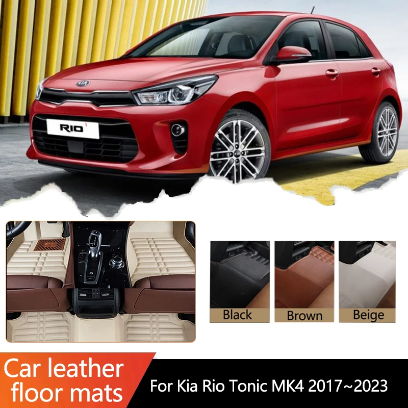 LHD For Kia Rio Tonic YB SC MK4 2017~2023 2018 2019 2020 Car MatsWaterproof Car Mats Floor Tapetes Para Carro Accessories Parts