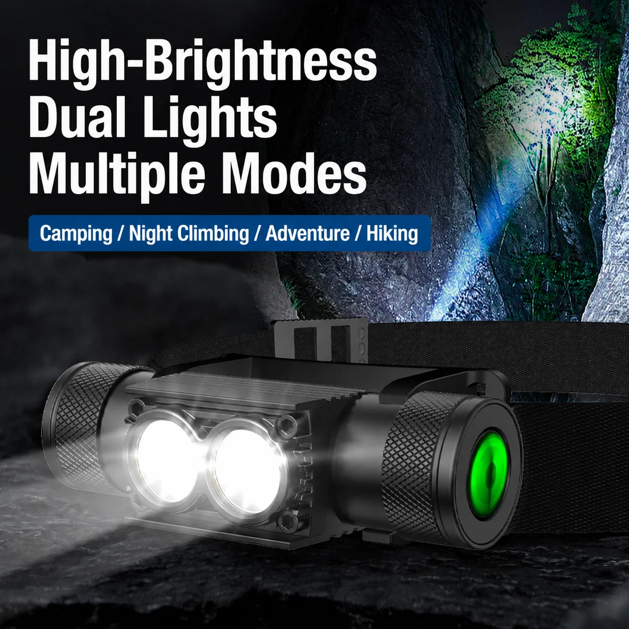

High Power Rechargeable LED Headlamp Ultra Bright Long Beam Waterproof Headlight Outdoor Camping Night Running Hiking Climbing