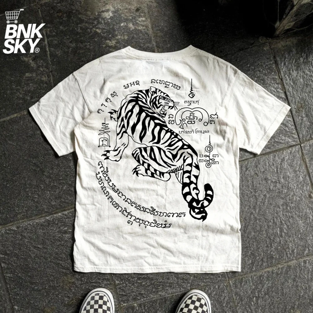 Dark Coast Counter-Culture T-Shirt Sleeveless Cotton Breathable round Neck Tiger Pattern for Men And Women