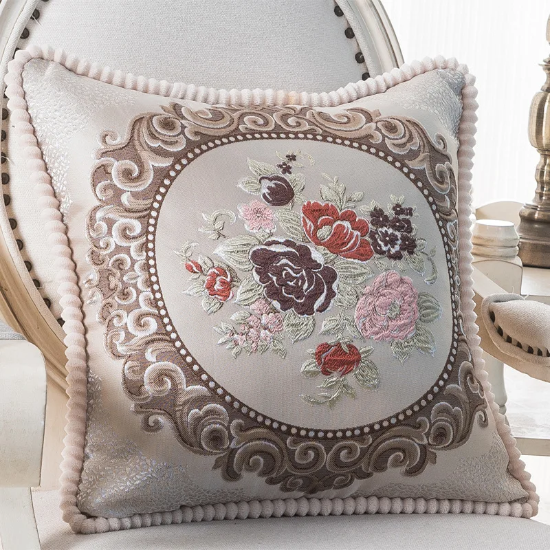 

Nordic Jacquard Pillowcase 19x19 inch Bedside Backrest Pillow Case Home Decoration Embroidery Cushion Cover for Living Room