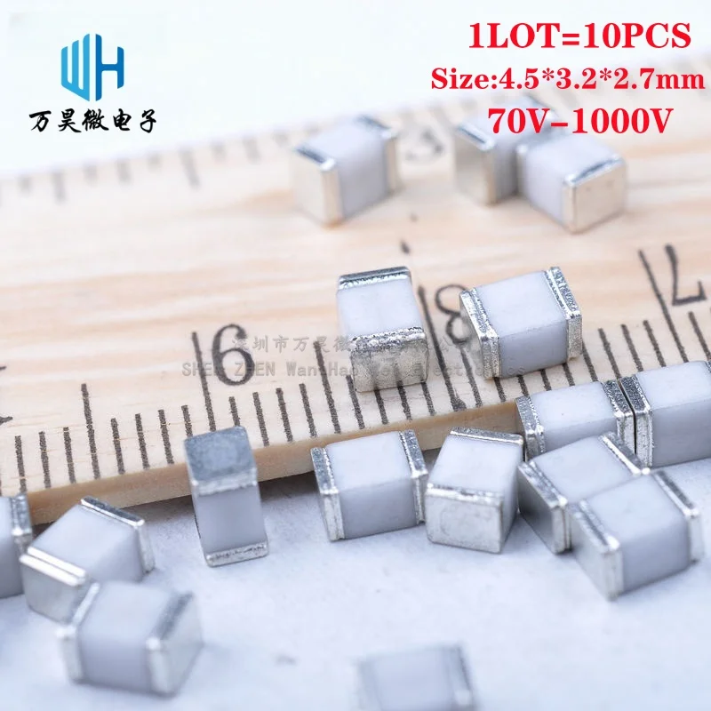 

10PCS/LOT ceramic gas discharge tube 4.5X3.2X2.7mm SMD4532-070NF SMD90XM 4532-121LF SC1812-150CSMD 800V 1000V Surge protective