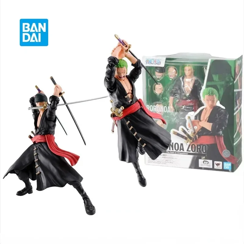 In Stock Bandai Original S.H.Figuarts SHF One Piece Zoro The Raid on Onigashima Anime Action Figures Collectible Model Toys Gift