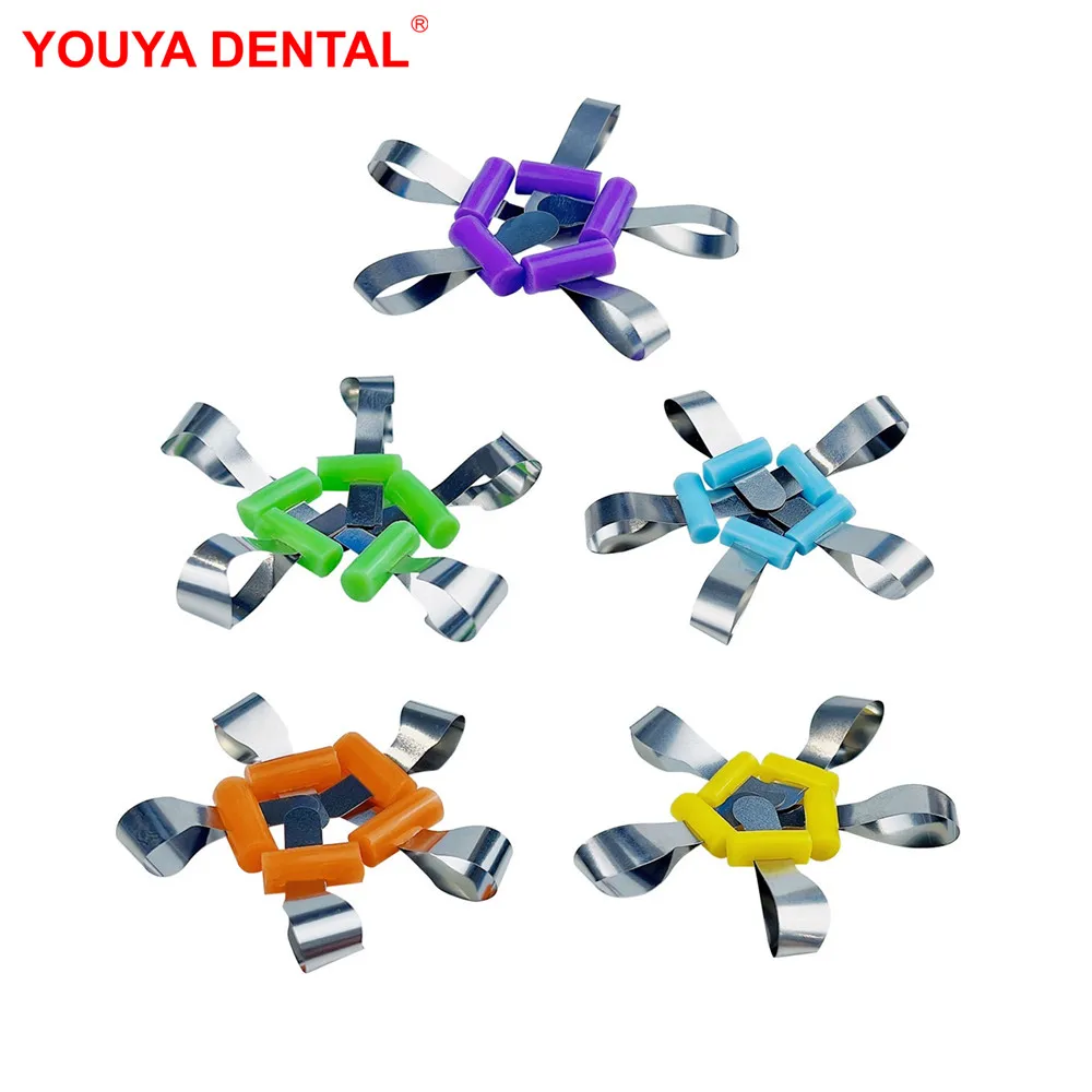 20pc Dental Forming Sheet Orthodontic Metal Dental Matrix Bands Sectional Contoured Matrices For Anterior Teeth Dentist Material