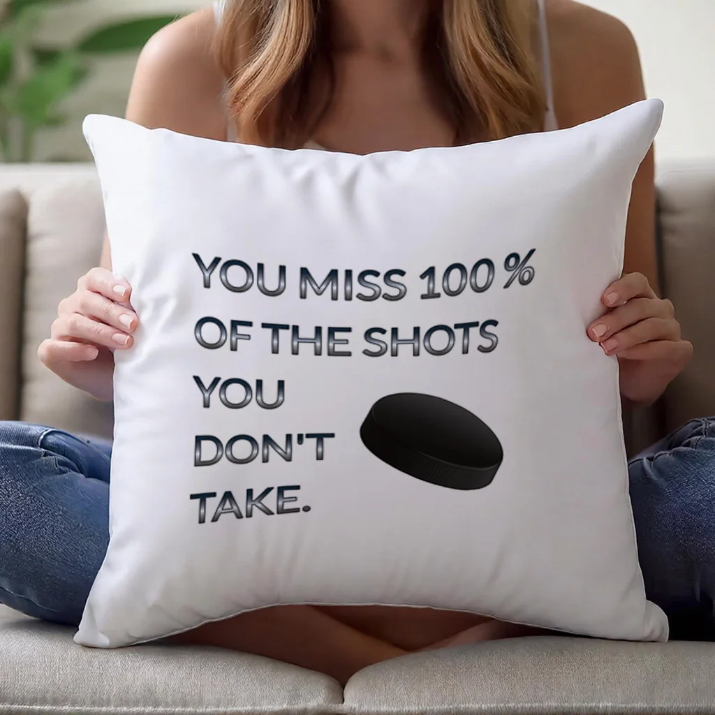 Typographic Composition with Geometric Element Pillow Cover 45x45cm 18x18in Monotone Charcoal-on-White Polyester Decorative Case