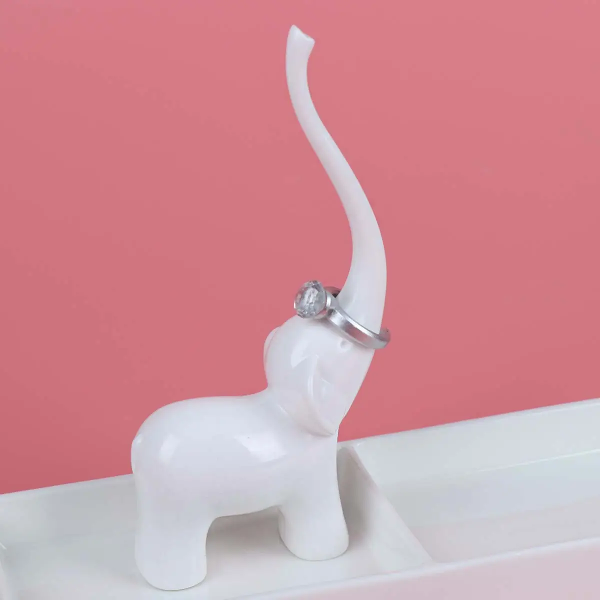 Elephant Jewelry Display Holder Black Ring Stand Earring Organizer Necklace Bracelet Display for Mother's Day Christmas