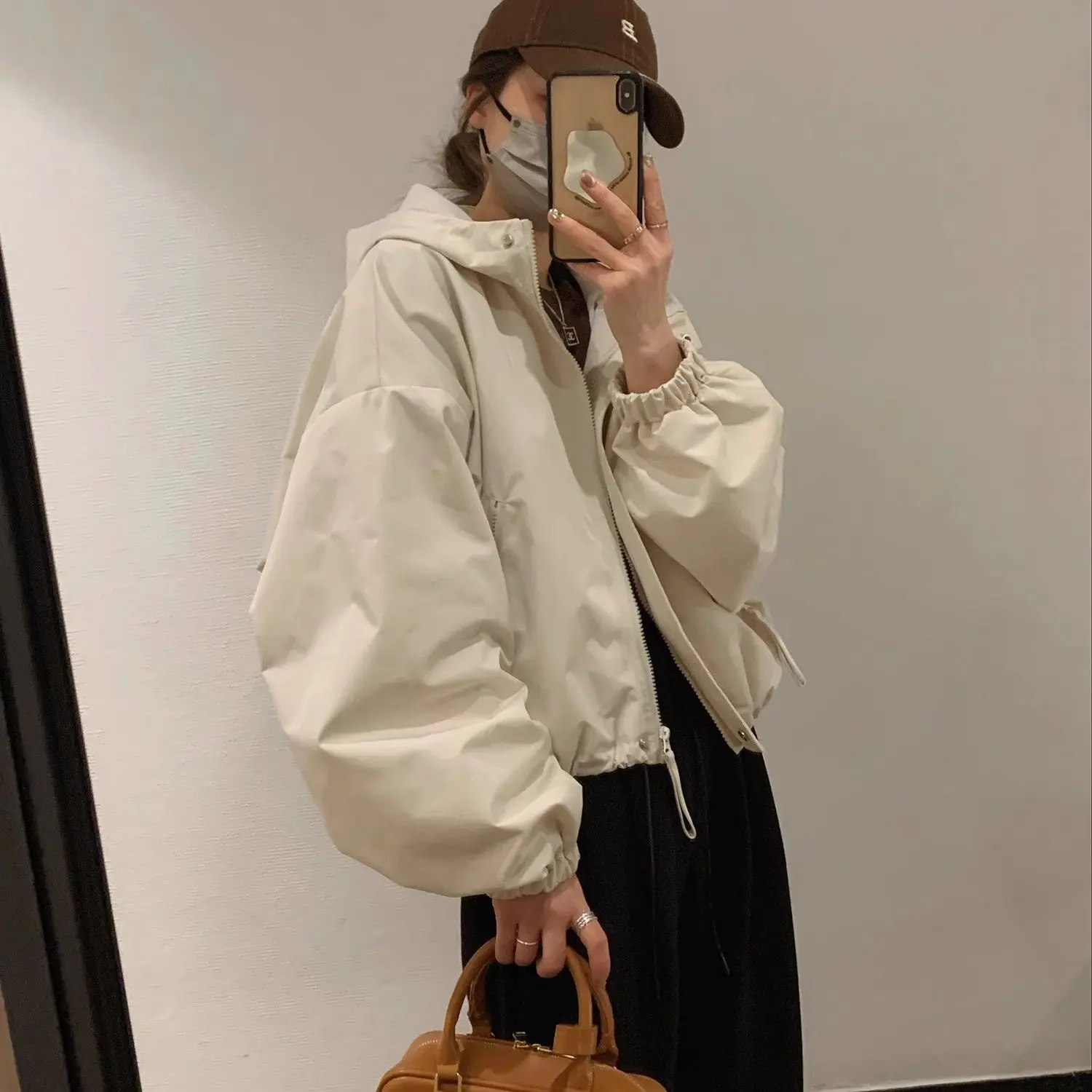 

2025 Hooded Jacket For Spring And Autumn New Casual Windbreaker Short Loose Short Jacket For Women