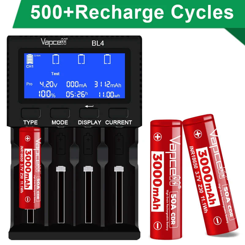 Bateria vapcell z30 18650 original, 3000mah 50a 3.7v, alta potência, inr18650, baterias de lítio recarregáveis para ferramentas domésticas, brinquedos