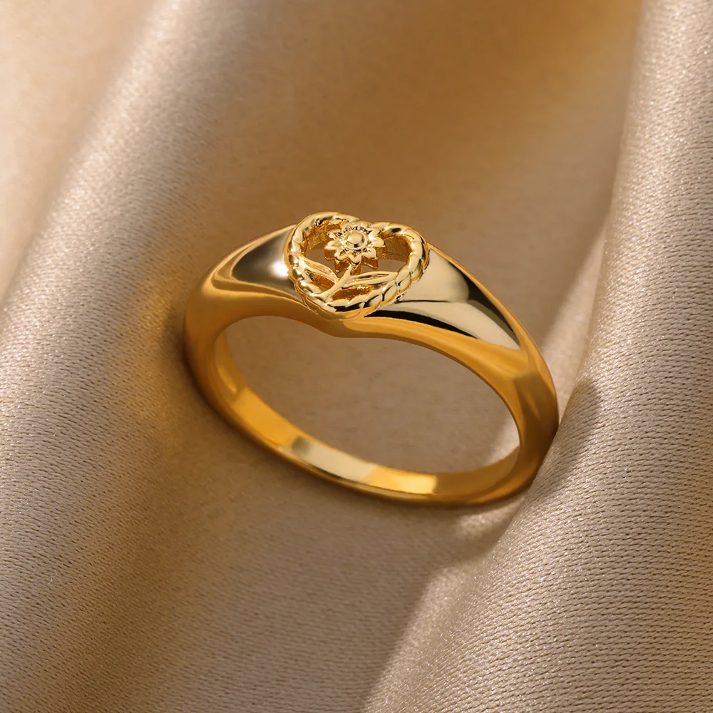 Luxus Zirkon Geometrische Ringe Für Frauen Edelstahl Gold Farbe Offenen Ring Trendy Hochzeit Party Ästhetischen Jewerly Geschenk Femme