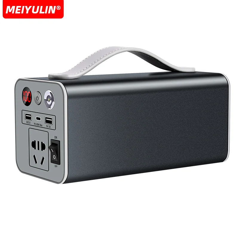 휴대용 파워 스테이션, 강력한 비상 전원 공급 장치, USB C 외부 예비 배터리, 야외 캠핑용, 48000mAh, 180W, 220V, 110V