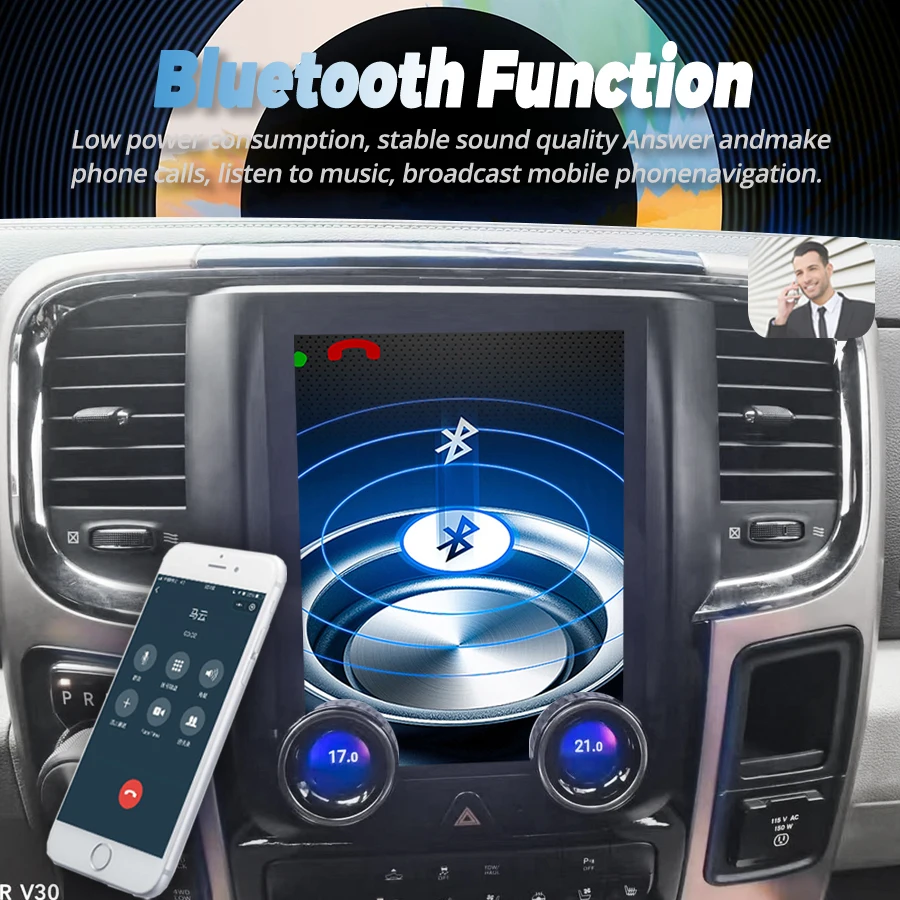 Carplay Android Auto Screen IPS HU para Dodge Ram 1500 2500 2013 2014 2015 2016 2017 2018 navegación GPS Radio receptor