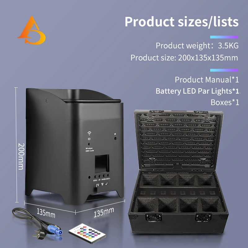 6x18 واط بطارية الاسمية ضوء RGBWA UV 6IN1 LED اللاسلكية DMX مع الهاتف App التحكم عن بعد لحفل الزفاف ضوء المرحلة