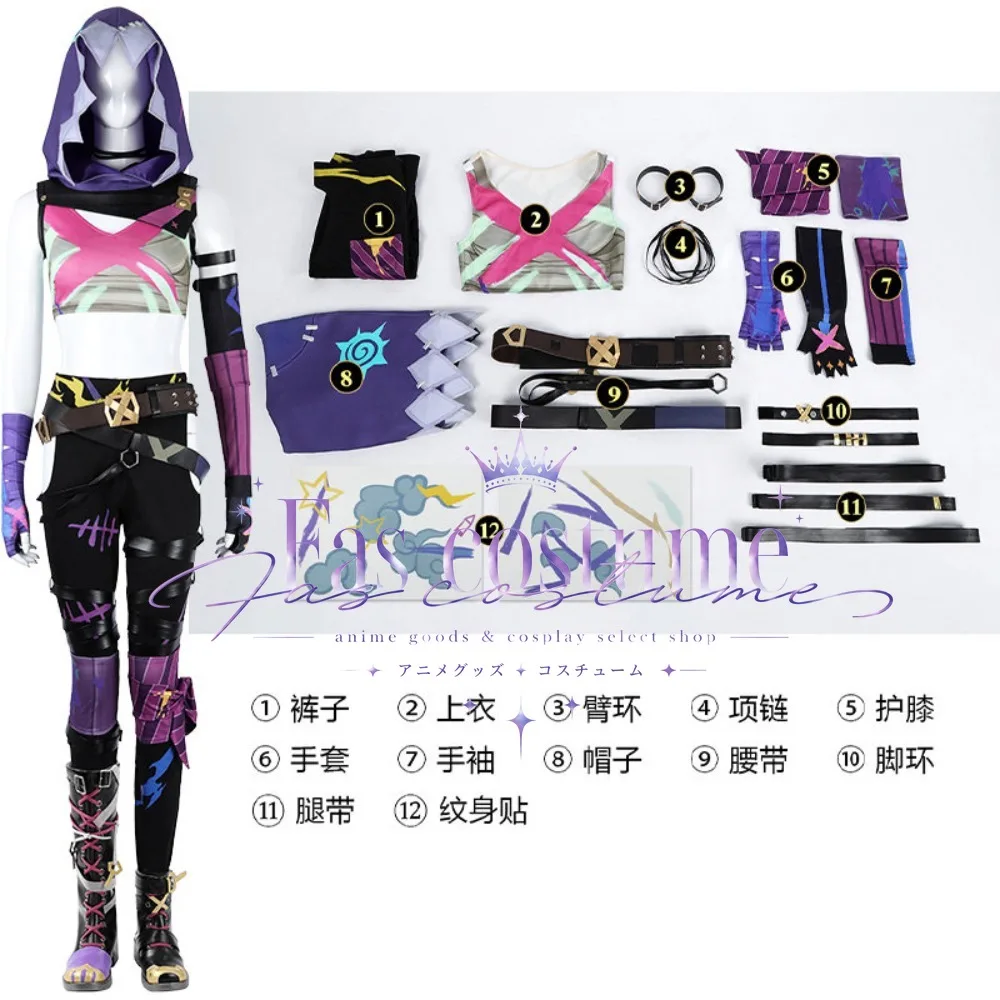 Animation Jinx Cosplay Costume Women Full Set Battle Outfit for Stage Event