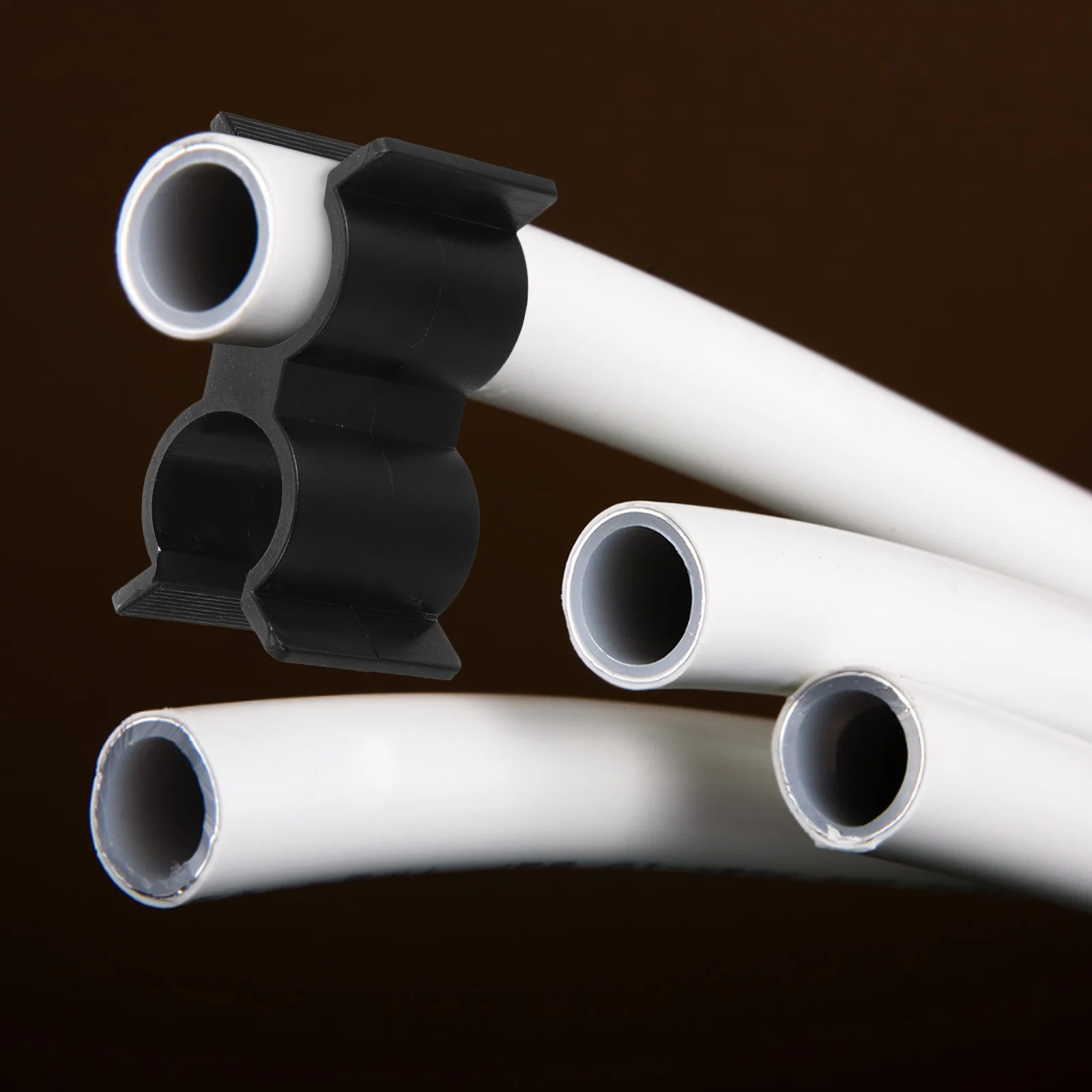 

10Pcs Black Nylon Double Port Pipe Clamps Clips for Rv Marine Pipe Support Shelf Brackets Fastening Hardware Shelving Brackets