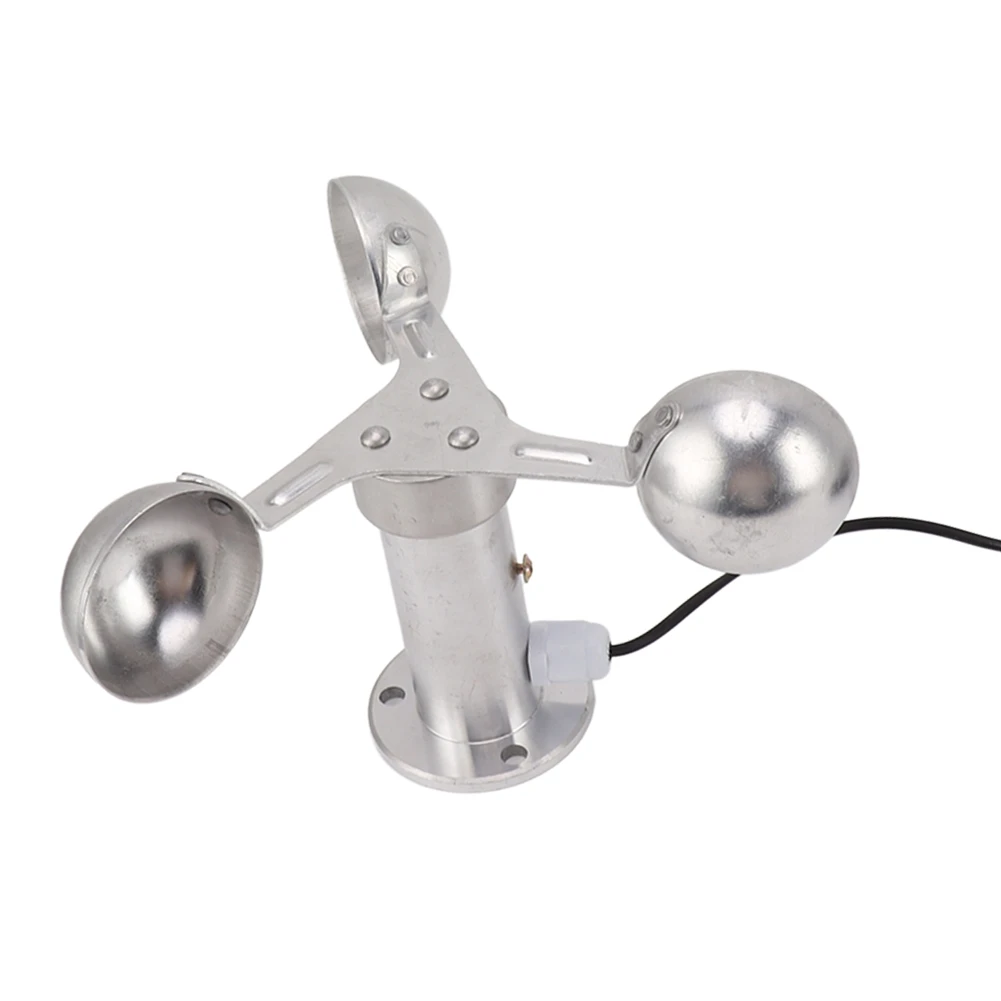 Wind Speed Monitoring Sensor 3 Cups Anemometer Anemometers 0-3.8V Aluminium Alloy-AA26